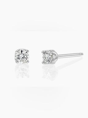 NIB; perfect condition; never worn 
14k Solid White Gold Diamond Studs
2.8 mm